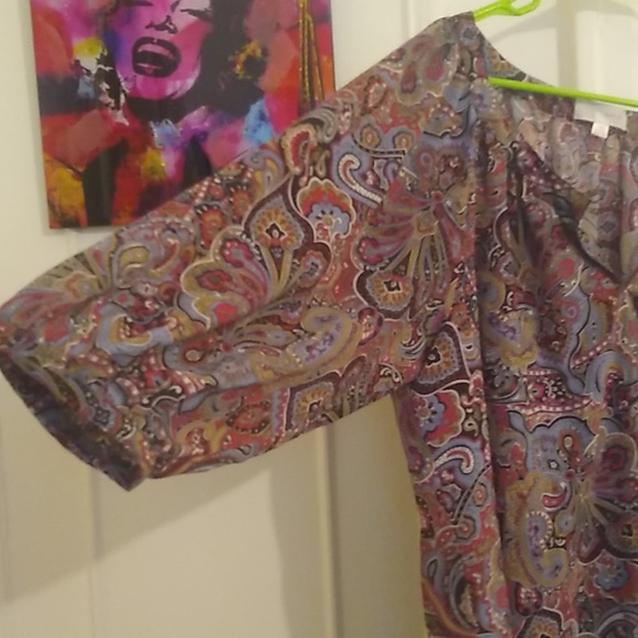 Paisley long sleeve tunic plus size - Picture 2 of 4